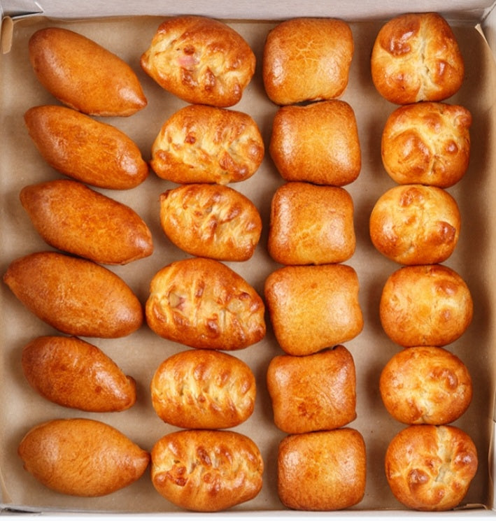 Set of snack pies "Classic" 24 pcs. (4 types of filling: meat, cabbage, potatoes, mushrooms)