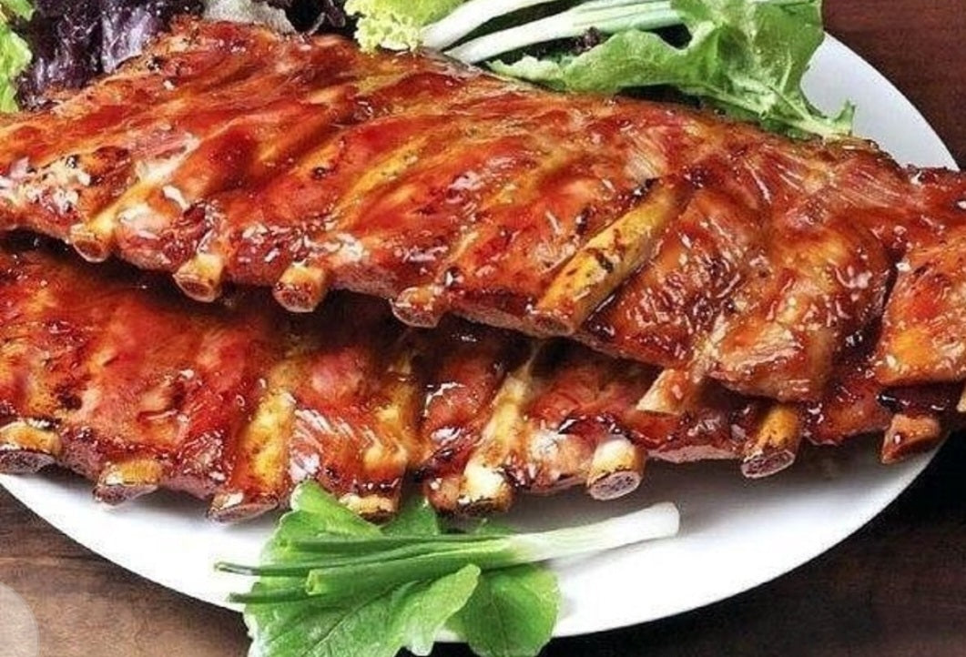 Свиные ребрышки на гриле. Côtes de porc grillées.