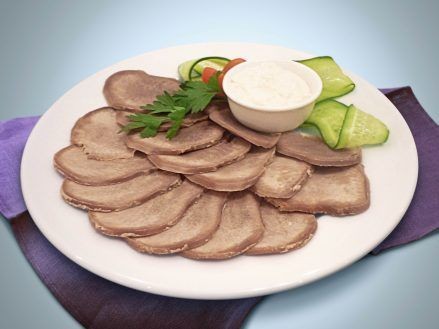 Boiled beef tongue, sliced ​​100 gr.