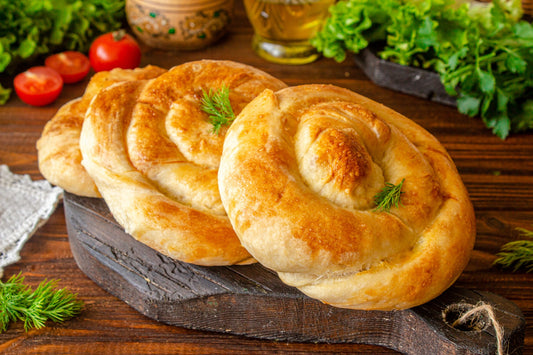 Vertuti with cottage cheese and green onions, Moldovan style. 1 pc.